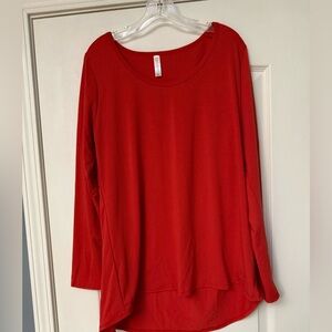LuLaRoe Vibrant Red Long Sleeve Tee